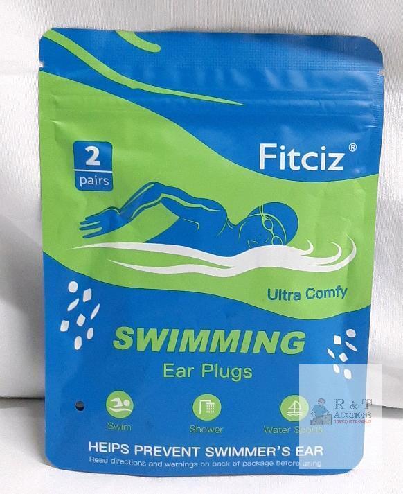 Fitciz Ultra Comfy 2 Pairs Swimming Ear Plugs with Case, Reusable Silicone, X0049TPIEH