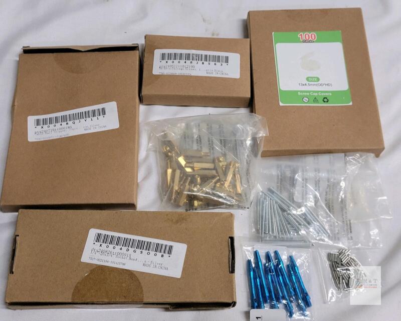 Mixed Hardware Fasteners Lot &ndash; Chicago Screws, Socket Heads, Ball Stoppers, Cap Covers, Brass Spacers