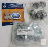 Mixed Lot: Shepherd 22mm Felt Pads (8), 25mm Rubber Stoppers (6), 4mm Silver Hinges (30)