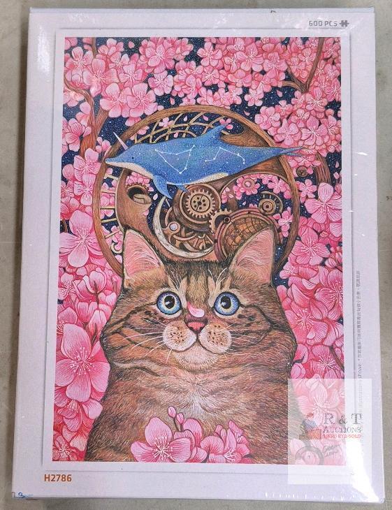 New Pintoo Jigsaw Puzzles 600 Piece for Adults - Cotton Lion - The Whimsical World of Sakura Cat Beautiful Plastic Puzzle for Home Decor Zero Dust Easy Storage [H2786]
