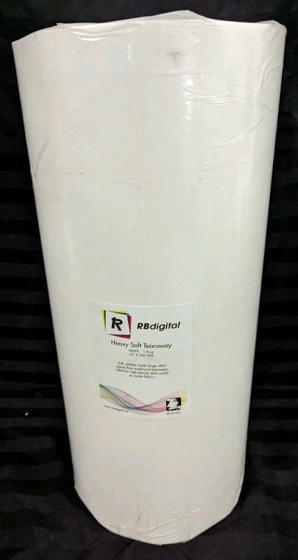 New RB Digital Heavy Soft Tearaway Embroidery Stabalizer. 1.8oz.
