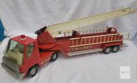 Vintage Nylint Aerial Hook-N-Ladder Fire Truck Pressed Steel Toy, 30&rdquo; Long, 1970s-80s USA