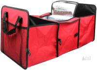 New Car Trunk Organizer Dofover Foldable Multi Compartment Auto Car Oxford Cloth Trunk Storage Bag Box with Cooler Bag (Red)