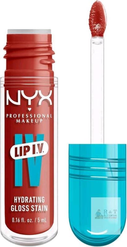 New NYX Professional Makeup Lip IV Hydrating Gloss Stain, Lip Gloss, Infused with VITAMINS & COCONUT WATER, Up to 12HR Hydration, High Pigment, Wet Shine Finish, Shade: Burst That Tang!