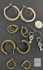 5 Pairs Pierced Earrings : Large Rosegoldtone GUESS Rhinestone Hoop Earrings 1.25" Diameter, Non-Magnetic Double Loop Earrings, Hoop & Half-Hoop Earrings, Dangly Keys - 7