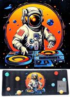New Astronaut DJ Large Rubberized Mouse Mat / Desk Mat With Non-Slip Bottom 11.75" &times; 30.75"