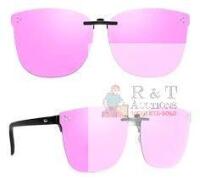 New IGNAEF Polarized Clip on Sunglasses Over Prescription Glasses UV400 Protection, Pink Mirror Over Green X0044B9DSR