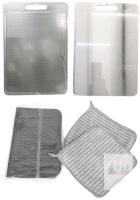 New Double-Sided Titanium Cutting Board, Smooth On One Side Pattern On Other, 14" &times; 10", Includes 2 Hanging Microfiber Dish Cloths & Silicone Drying Mat