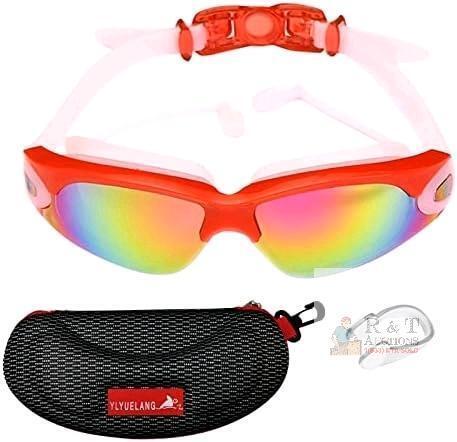 New Youth-Size YLYUELANG Swimming Goggles With Case & Nose Plugs, No Leaking, Anti-Fog, Anti-UV