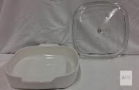 Corning Ware MW-A-10 Microwave Browning Dish with Pyrex Lid, 2.5 Qt Capacity