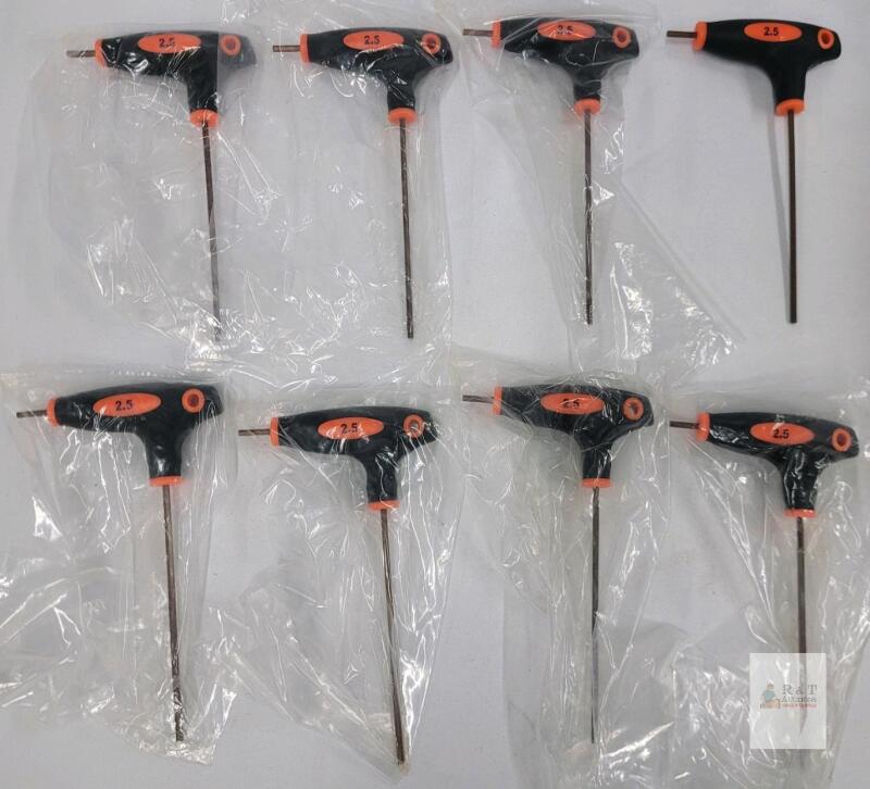 2.5mm T-Handle Hex Key Set, 8-Piece, Ergonomic Grip, Color-Coded, Chrome Vanadium Steel