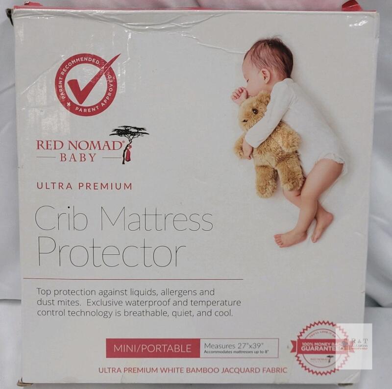 Red Nomad Baby Ultra Premium Mini Crib Mattress Protector 27"x39" Waterproof Bamboo Fabric