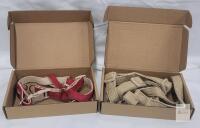 Plutus Pet Cotton Hemp Step-in Dog Harnesses, XS Red & S Khaki, Adjustable, Eco-Friendly