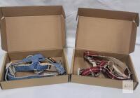Plutus Pet Cotton Hemp Step-in Dog Harness XS, Haze Blue & Red Plaid, Small Breed, Original Box