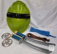 TMNT Shell, Swords, Throwing Stars, Blue Mask & Brown Bandana Kids Role Play Set by Boom