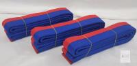 Taekwondo Colored Ranking Belts &ndash; Blue and Red, 1.75" Width, 102" Length, Set of 6