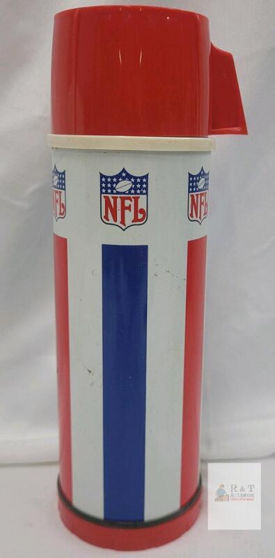 Vintage NFL Thermos Universal Vacuum Products Red White Blue 16oz Pint Glass Liner