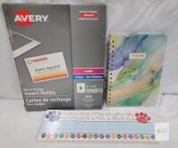 Avery 5392 Name Badge Insert Refills 3"x4" 300 pk, 2026 Spiral Planner, TCR Alphabet Desk Plate