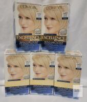 L'Or&eacute;al Paris Excellence Cr&egrave;me AA01 Ultra Light Ash Blonde Hair Dye Kit, Permanent Color, 5 Boxes
