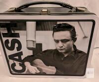 Johnny Cash "Country Outlaw" Metal Lunch Box &ndash; 8x7x4 in, Embossed Art, Vandor