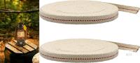 New 2-Pack 1/2" Inch 33' Foot, 100% Cotton Flat Wick - for Paraffin Oil, Kerosene Based Lanterns, and Oil Lamps with Genuine Red Stitch (1/2" - 33' Roll, 2pk)