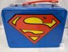 Superman Blue Metal Lunch Box, DC Comics, 7.75"x6.75"x4", Red Handle, S13 Logo Embossed - 2