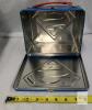 Superman Blue Metal Lunch Box, DC Comics, 7.75"x6.75"x4", Red Handle, S13 Logo Embossed - 3