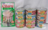 Churu Tuna Chicken Treats (4 Tubes) & Friskies P&acirc;t&eacute;/Tasty Treasures (12x 5.5oz) Cat Food Lot