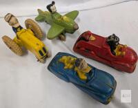 Vintage Disney Cast Iron Toy Vehicles &ndash; Mickey Mouse & Donald Duck &ndash; 1930s&ndash;1940s