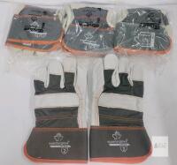 Superior Glove Endura Large Leather Palm Work Gloves, Puncture/Abrasion Resistant, 4 Pairs, Size L