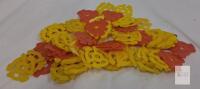 Lot of Plastic Snap-In 45 RPM Record Adapters, Yellow & Red, Fits 7-inch Vinyl Singles
