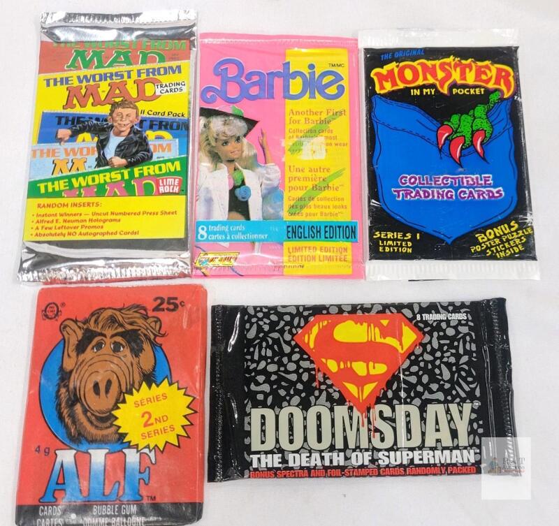5 Vintage Non-Sport Sealed Wax Packs . See photos