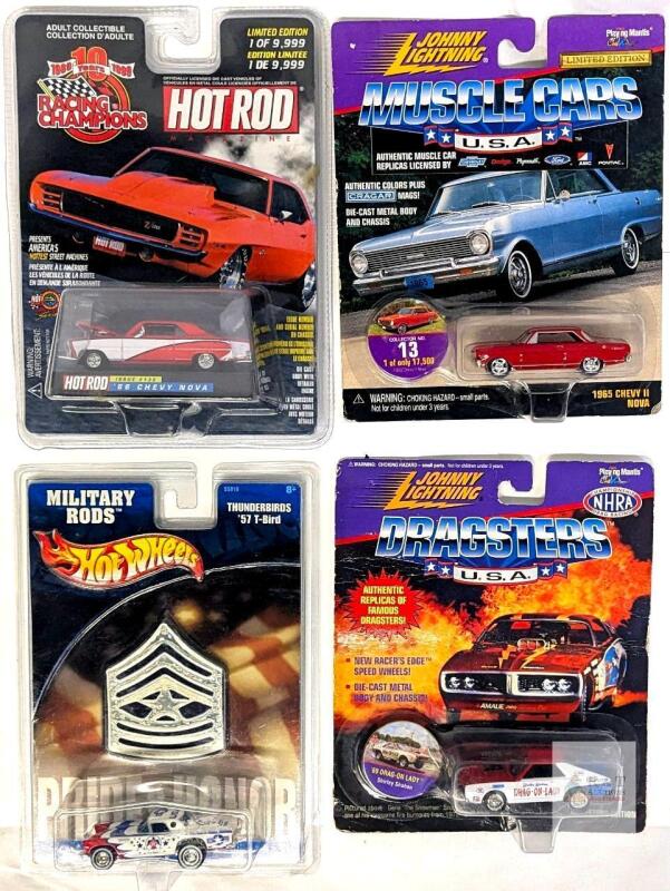 Johnny Lightning & Hot Wheels 1:64 Chevy, Ford, Pontiac Muscle Cars & Dragster Die-Cast Lot, Sealed