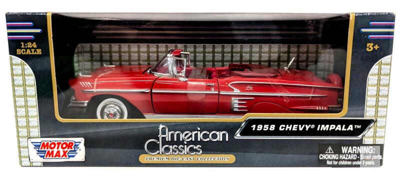 Motormax 1958 Chevy Impala 1:24 Scale Die-Cast Model Car with Opening Features