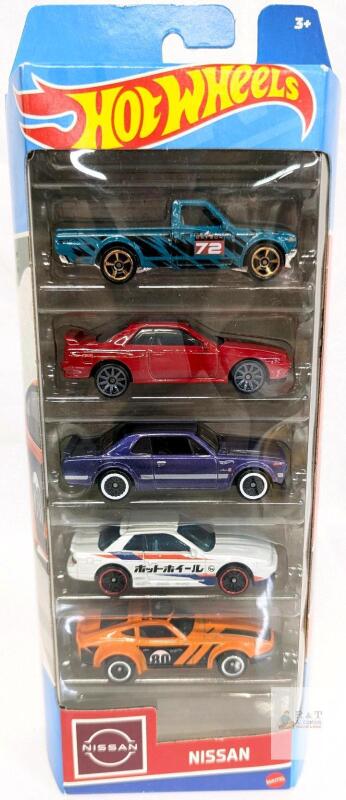 2023 HOT WHEELS Nissan 5-Pack : DATSUN 620 - NISSAN FAIRLADY Z - NISSAN SKYLINE GT-R (BNR32) - NISSAN SKYLINE HT 2000GT-X - NISSAN SILVIA (S13)