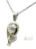 Sterling Silver CZ Heart Shape Pendant with Sterling Silver Chain, Retail $300.00.