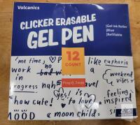 New - 12-Pack Volcanics Clicker Erasable Gel Pens , Blue