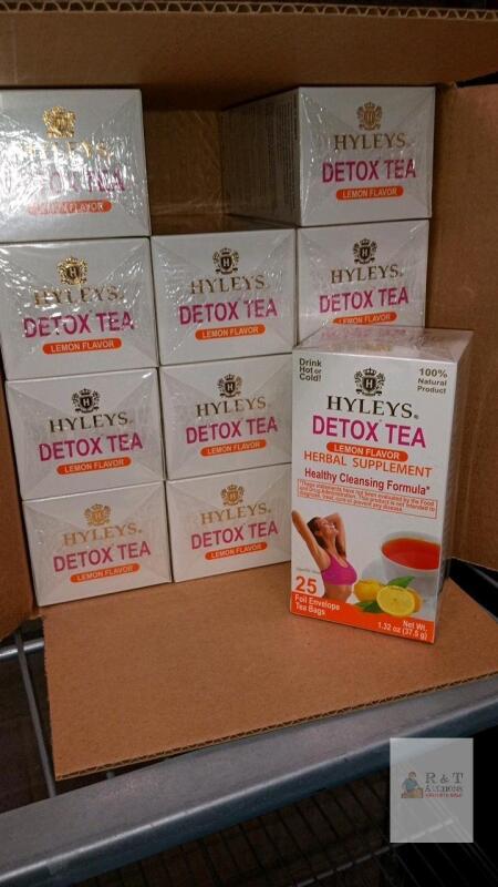 12 Hyleys Detox Tea Lemon Flavor, 25 Foil Envelope Tea Bags, 1.32 oz, 100% Natural Herbal Supplement bb 2024