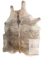 WOW! Large Light Brindle Real Cowhide Hairon Rug, 62" &times; 80.5", No Odour, In Good Condition, Some Wear To Backing, Some Bald Spots