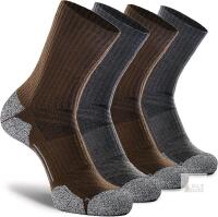 New Size XL Unisex 4-Pack - Brown/Grey - CWVLC Crew Hiking Socks, Cushion, Moisture Wicking, Arch Compression Boot Socks