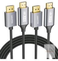 UANTIN 2-Pack 4K DisplayPort to HDMI Cable 6Ft Long 1080P@120Hz ,1440P/2K@60Hz Uni-Directional DP to HDMI Male Braided Cord Display Port to HDMI Cable