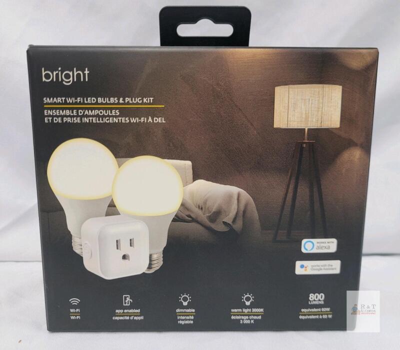 New - Smart Wi-Fi LED Bulbs & Plug Kit . Alexa & Google Compatible