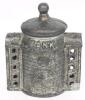 Antique 1890s Cast Iron Coin Penny Bank, 3.25" Tall