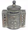 Antique 1890s Cast Iron Coin Penny Bank, 3.25" Tall - 3