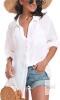 New Size XL Women's Summer Super Lightweight Button-Up Long Sleeve Coverup / Blouse