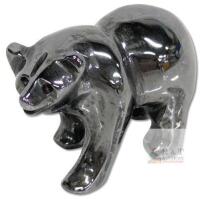 Tiny 0.75" Tall Carved Hematite Bear Figure Talisman