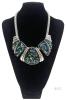 Large Chunky Abalone Shell Suspended in Acrylic Statement Necklace 19" Long