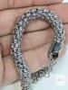 Large Chunky Abalone Shell Suspended in Acrylic Statement Necklace 19" Long - 5