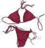 New Size MED Women's 2-Piece Solid Colour Woven String Bikini Swim Set