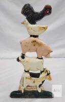 Vintage Cast Iron Farm Animals Door Stop